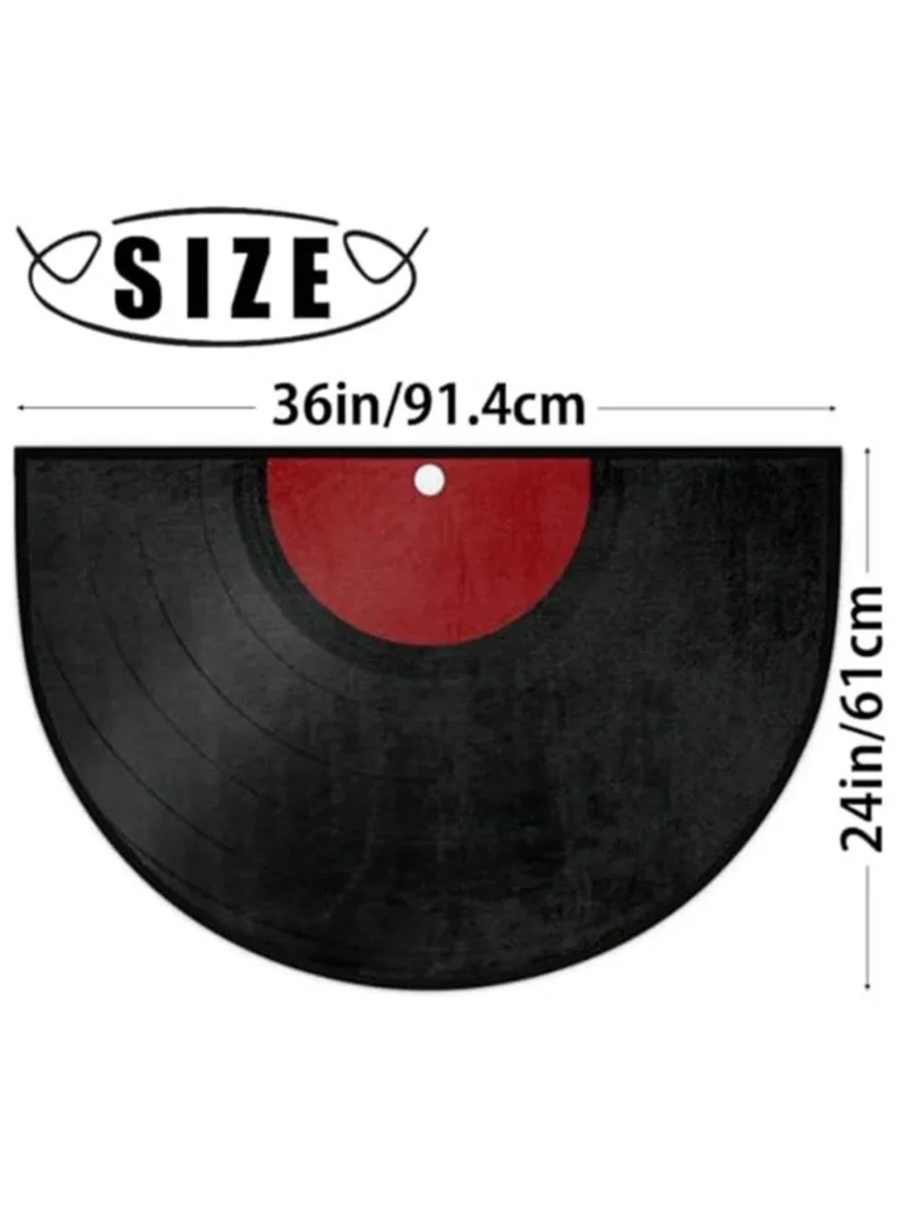 Classic Music Record Disco Half Round Door Mat Non-Slip Soft Doormats for